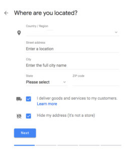 Google My Business Form
